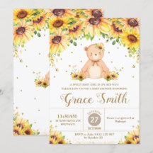 Urso De Rato De Girassol Chá de fraldas Floral De
