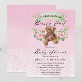 Convites Urso de Teddy Pode Andar Esperando Chá de fraldas 