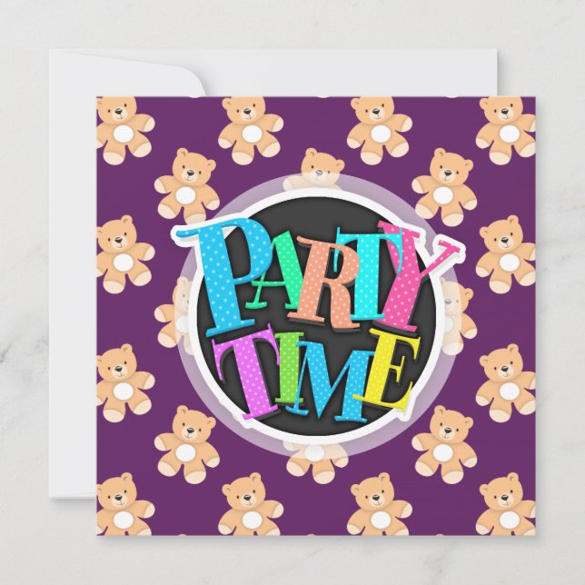 Convites Urso de Teddy Puro Profundo, Ursos (Frente)