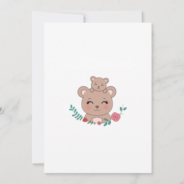 Convites Urso, design de urso fofo (Frente)