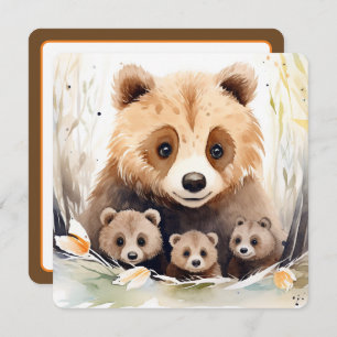 Convites Urso e Cubos da Mãe do Chá de fraldas Tripla