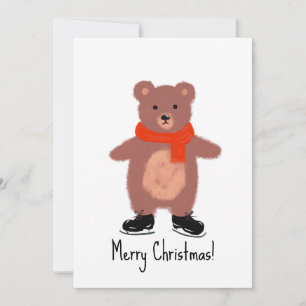 Convites Urso engraçado patinando