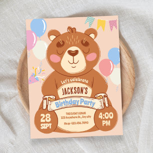 Convites Urso fofo 