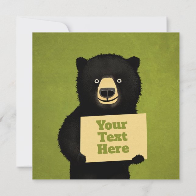 Convites Urso Grizzly (Frente)