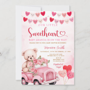 Convites Urso Namorado Doce De São Valentim Caminhão Rosa C