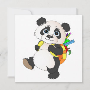 Convites Urso Panda com mochila