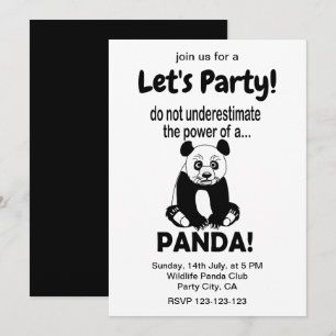 Convites Urso Panda Engraçado Fofo Animal Panda