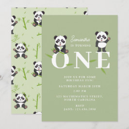 Convites Urso Panda Fofo Kawaii Primeiro Aniversário Infant