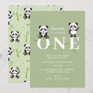Convites Urso Panda Fofo Kawaii Primeiro Aniversário Infant