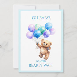 Convites Urso Personalizado com balões