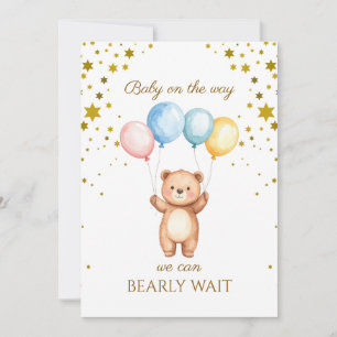 Convites Urso Personalizado com balões