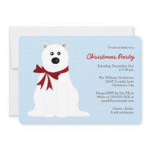 Urso Polar Bonito na Festa de Natal Azul no Gelo