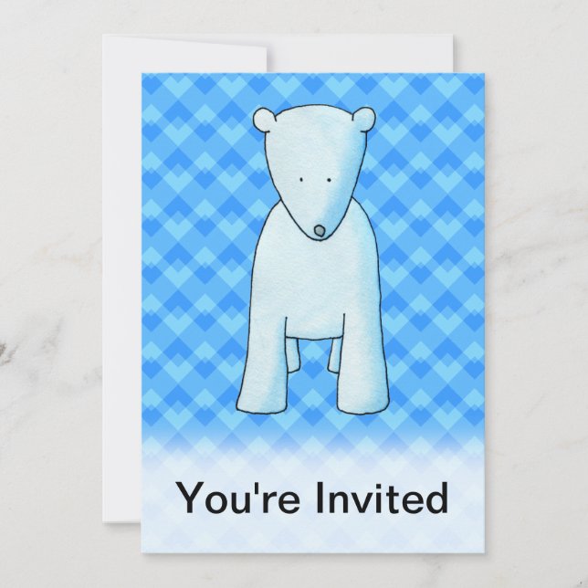 Convites Urso polar de bebê bonito. (Frente)