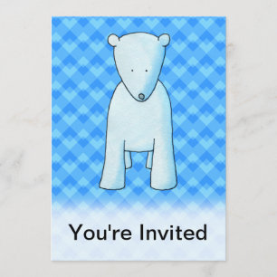 Convites Urso polar de bebê bonito.