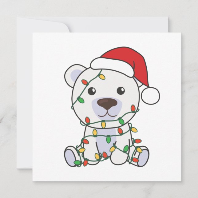 Convites Urso Polar de Natal Animais de inverno Ursos Polar (Frente)