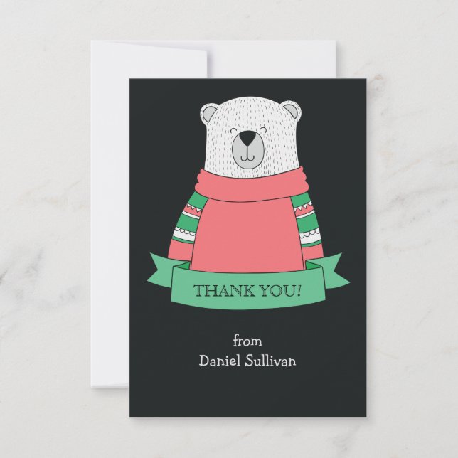 Convites Urso Polar Obrigado Notecard (Frente)