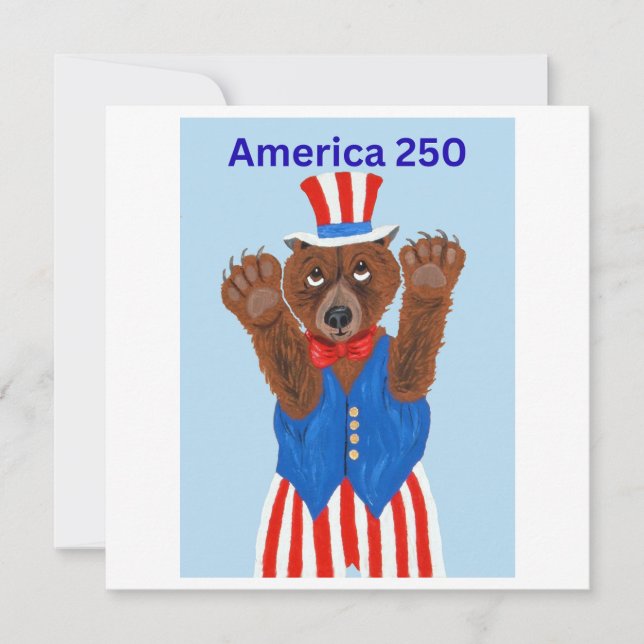 Convites Urso Tio Sam América 250  (Frente)