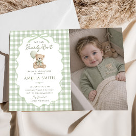 Convites Urso Verde Mal Podemos Esperar Foto de Chuvinha de