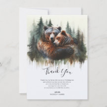 Ursos Aquarela Rustico Selvagem Obrigado