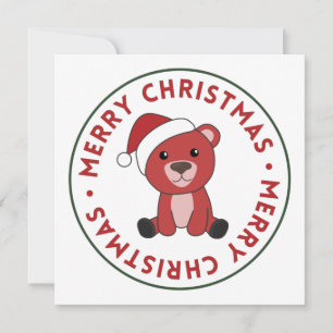 Convites Ursos Coloridos Feliz Natal Animais de Inverno Urs