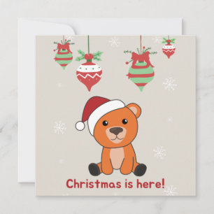 Convites Ursos Coloridos Feliz Natal Animais de Inverno Urs