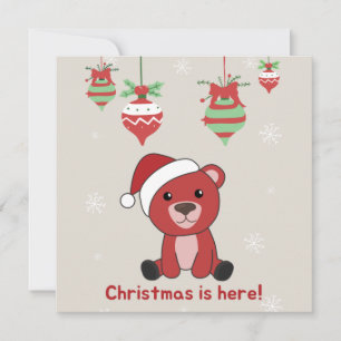 Convites Ursos Coloridos Feliz Natal Animais de Inverno Urs