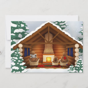 Convites Ursos Em Casa Feriado Personalizado Da Cabine De R