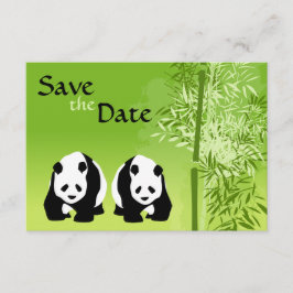 Convites Ursos Panda e Bambu Casamento Save the Date