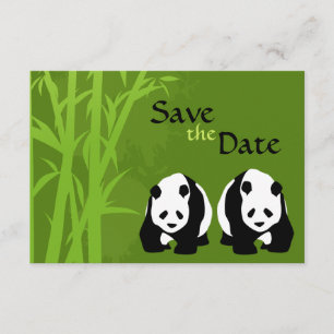 Convites Ursos Panda e Bambu Casamento Save the Date