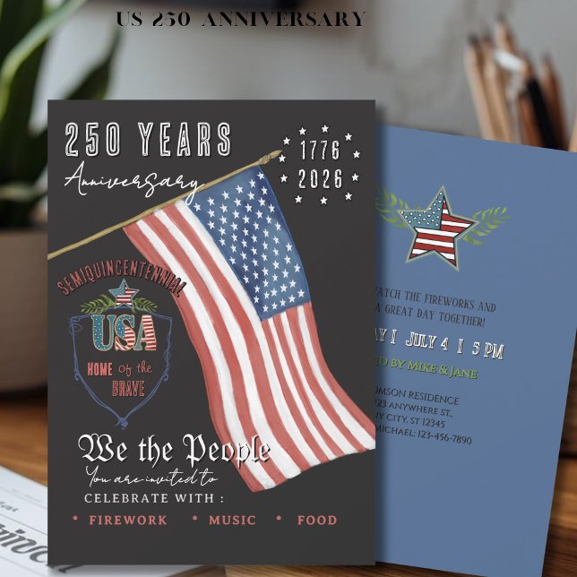 Convites US 250 Patriotic We the People Patriotic (US 250 Semi-Quincentennial We the People Patriotic Invitation)