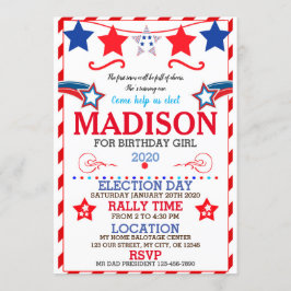 CONVITES US BIRTHDAY GIRL ELECTION BIRTHDAY INVITATION