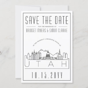 Convites Utah Wedding Estilizou Skyline Salvar A Data
