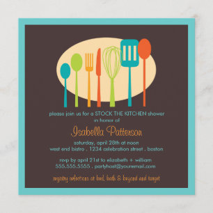 Convites Utensílios Cozinhar estocam o Chá de panela da c