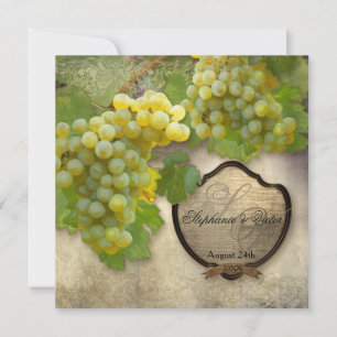 Convites Uvas de Chardonnay da região vinícola do jantar 