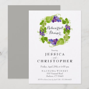 Convites Uvas no ensaio DinnerInvitation do vinho da