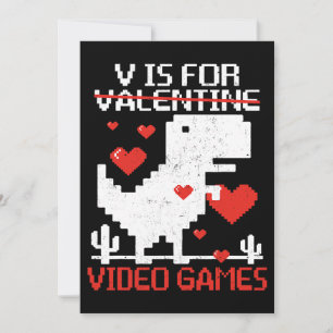 Convites V É Para Videos games Dinossauro Engraçado T Rex V