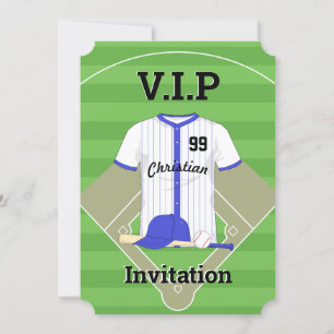 Convites V.I.P Baseball Azul de aniversário