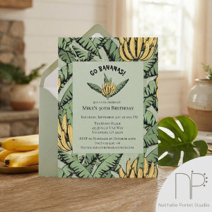 Convites Vá Bananas Verde Tropical
