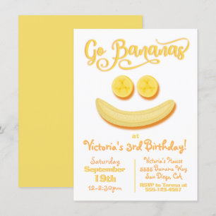 Convites Vá para Bananas, Festa de aniversário de rosto f