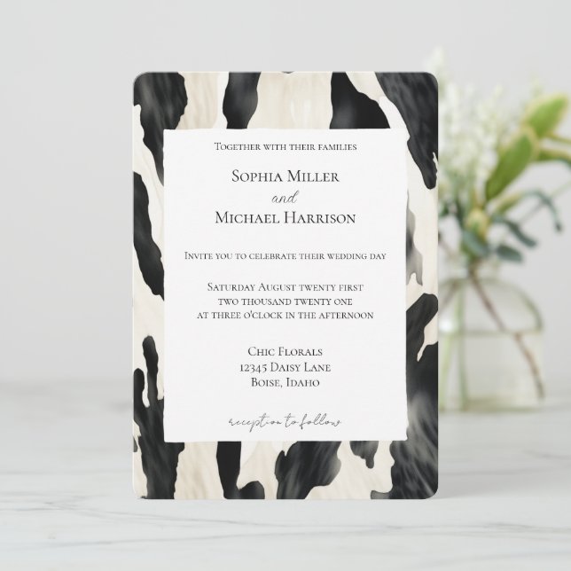 Convites Vaca de Fazenda Ocidental (Em pé/Frente)