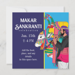 Convites Vaca Desortada Festiva Makar Sankranti