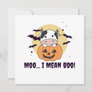 Convites Vaca Fantasma Fofa Kawaii Halloween Moo Quero Dize