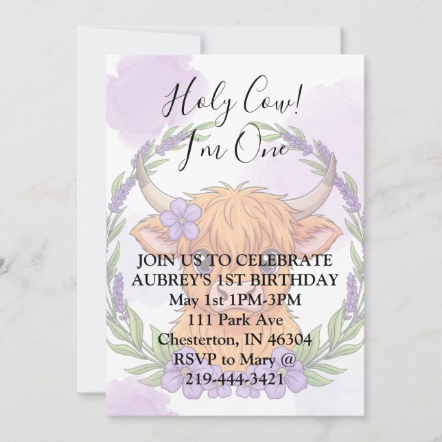 Convites Vaca sagrada sou um (Frente)