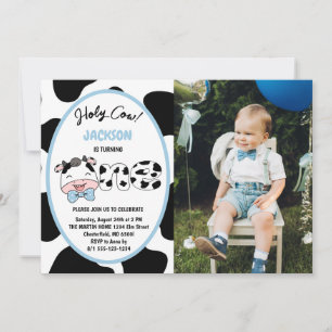 Convites Vaca Sagrada Sou Um Menino Aniversário de 1 Ano Fo