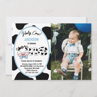 Convites Vaca Sagrada Sou Um Menino Aniversário de 1 Ano Fo