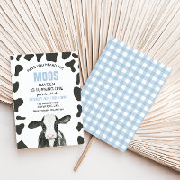 Vaca Você Ouviu a Xadrez azul de Moos Aniversário