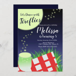 Convites Vagalumes Luzes embaçadas ao ar livre Picnic de ac