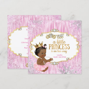 Convites Vagão Mágico Princesa Chuvada de Bebê Rosa Étnico