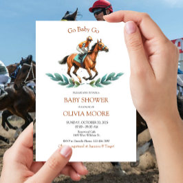 Convites Vai Bebê Vai, Chá de fraldas de Corrida de Cavalo