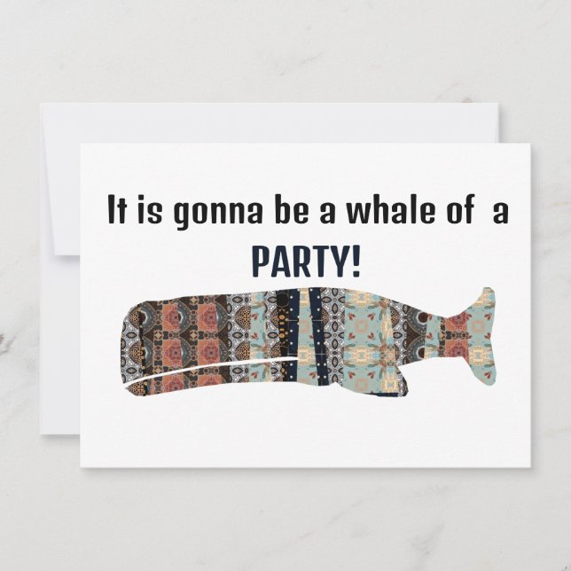 Convites Vai Ser Uma Baleia De Uma Festa (Frente)